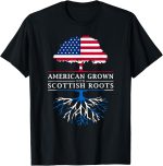 American Grown with Scottish Roots - Scotland T-Shirt - Image 2